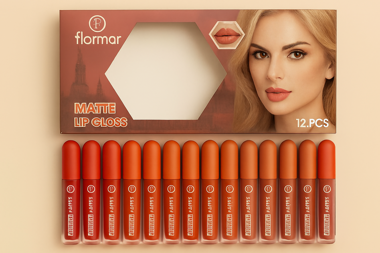 Nude Shades High Pigmented Lipgloss – Set of 6 &amp; 12 Creamy Long-Lasting Glosses | Moisturizing, Smooth Finish &amp; Everyday Wear - Pack Of 6