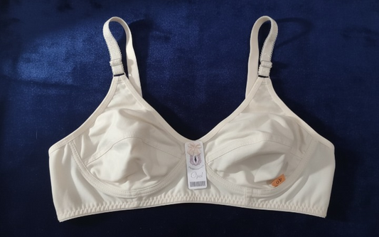 Jersey Soft Fabric Non-Padded Bra for Women – Plain Comfortable &amp; Lightweight Everyday Wear Lingerie in Beige, Available Sizes 32 to 42 - 32