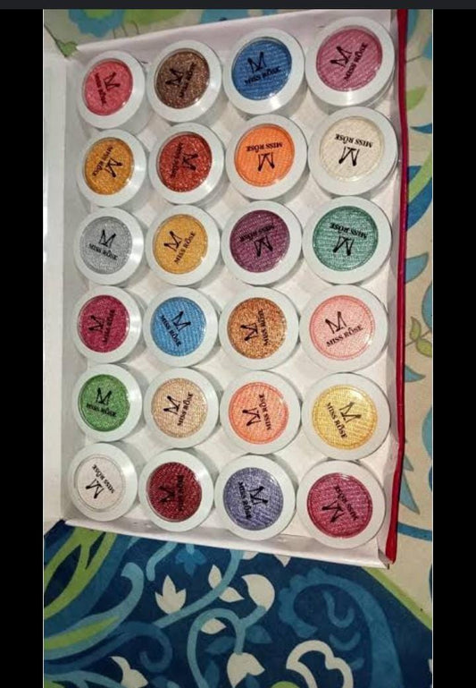 Miss Rose matte and glitter eye shadows - Pack of 12