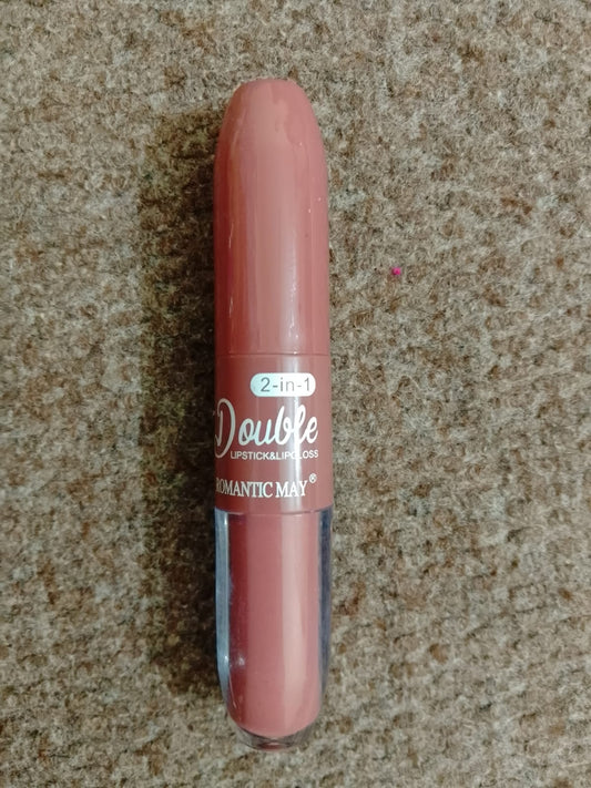 2 In1 Double-headed Moisturizing Waterproof Lipstick Pen Semi-matte Moisturizing Lipgloss - Red