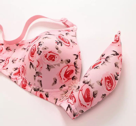 Printed Soft Cotton Padded Bra for Women | Comfortable Everyday Wear Undergarments with Stylish Print, Breathable Fabric &amp; Gentle Support (Random Color) - 34